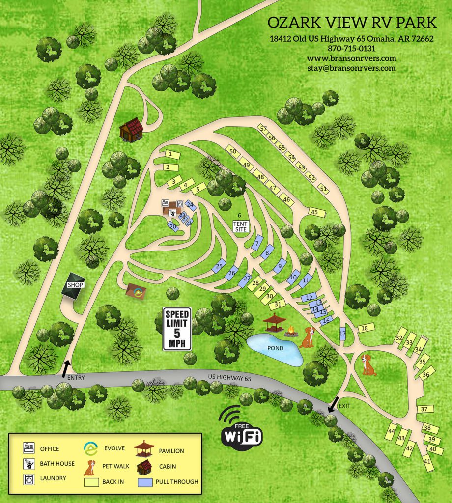 Omahamap22 | Ozark View RV Park near Branson MO