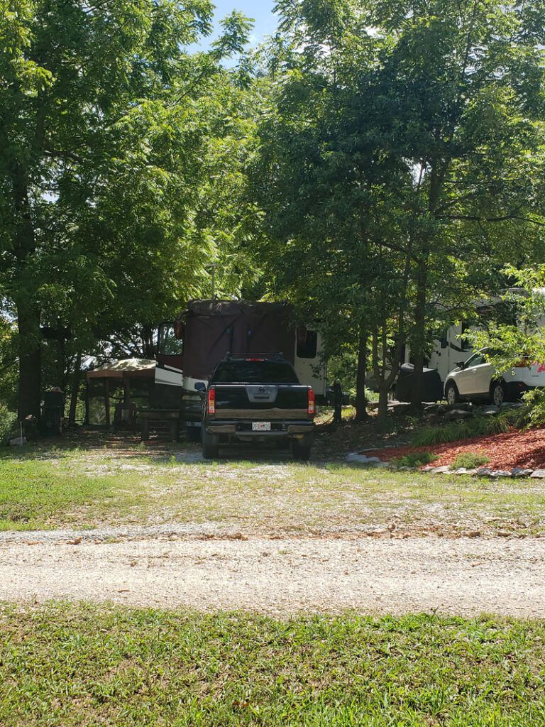 RV campsite at Ozark View RV Park near Branson MO