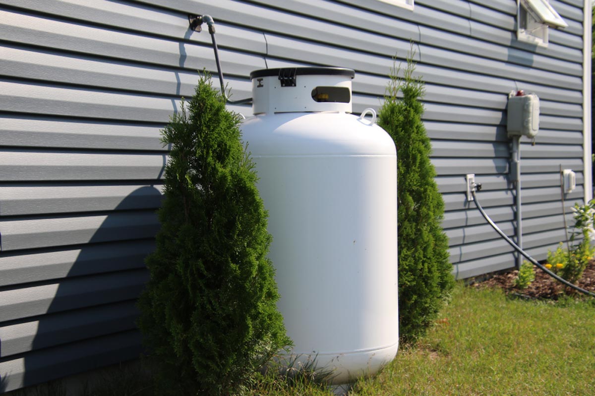 On-site propane station at Ozark View RV Park Omaha AR